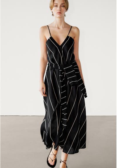 Платье CONTRASTING STRIPED MIDI