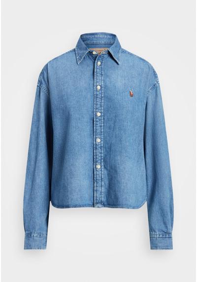 Блуза-рубашка WIDE CROPPED DENIM SHIRT