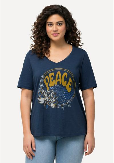 Футболка PEACE SEQUINED SHORT SLEEVE V-NECK TEE