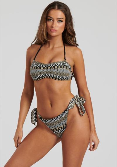 Бикини CROCHET BANDEAU WITH TIE SIDE BIKINI SET