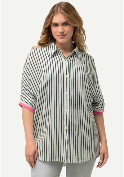 Блуза-рубашка STRIPED SHORT SLEEVE CONTRAST TRIM