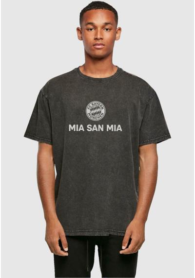 MIA SAN MIA LOGO ACID WASHED HEAVY OVERSIZE TEE - Vereinsmannschaften