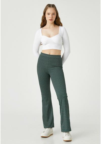 Брюки FLARE LEG TROUSERS GEOMETRIC PATTERNED REGULAR WAIST .